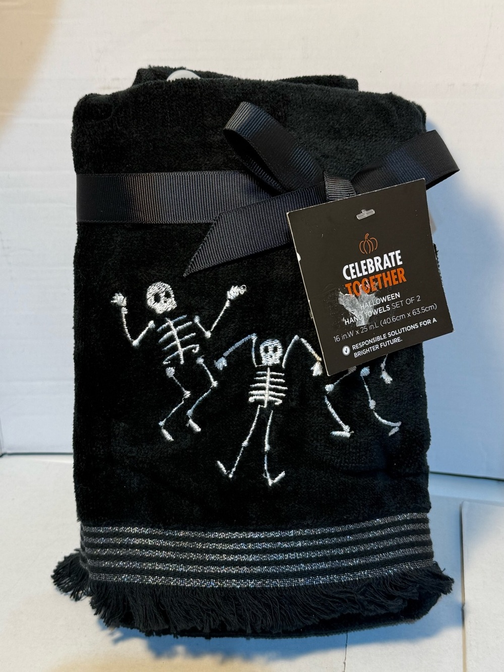 Celebrate Together™ Halloween Dancing Skeletons Hand Towel 2 Pack